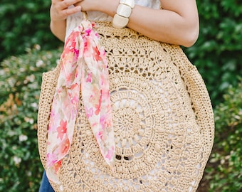 CROCHET PATTERN: Sunburst Circle Bag for Beach and Market