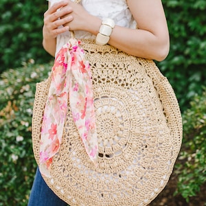 CROCHET PATTERN: Sunburst Circle Bag for Beach and Market