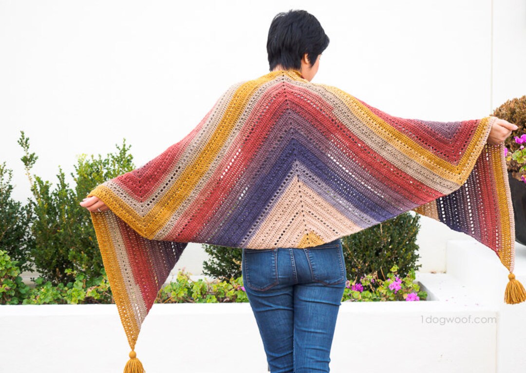 CROCHET PATTERN Adirondack Wrap Large Triangle Shawl Scarf Etsy