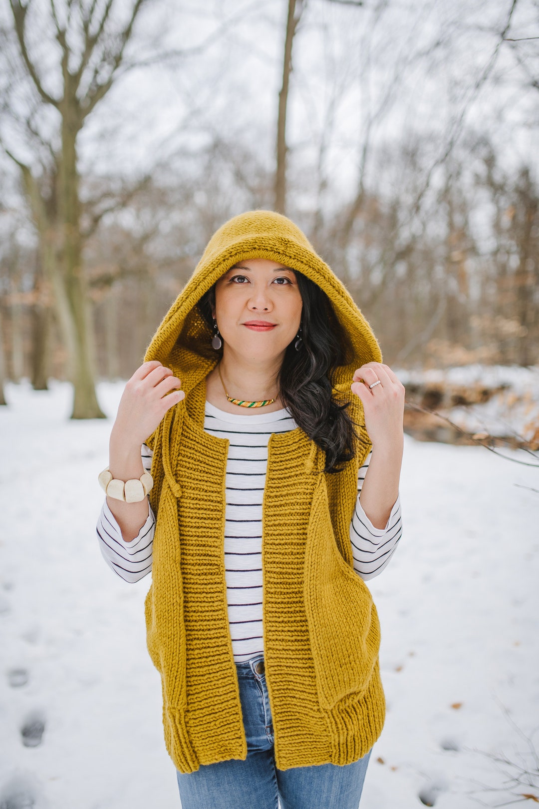 【KOOLOSET】Golgi Hood Warmer Knit Knitted cowl hood - bplattoriginals Custom Fabric Accessories