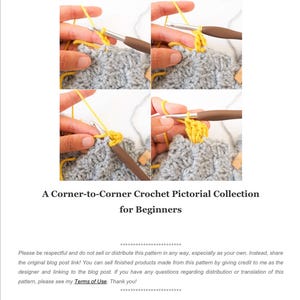 Corner to Corner Crochet for Beginners C2C Pictorials PDF Ebook