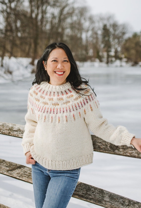 KNITTING PATTERN: Falling Water Sweater Colorwork Yoke Pullover - Etsy KNITTING PATTERN: Falling Water Sweater Colorwork Yoke Pullover - Etsy
