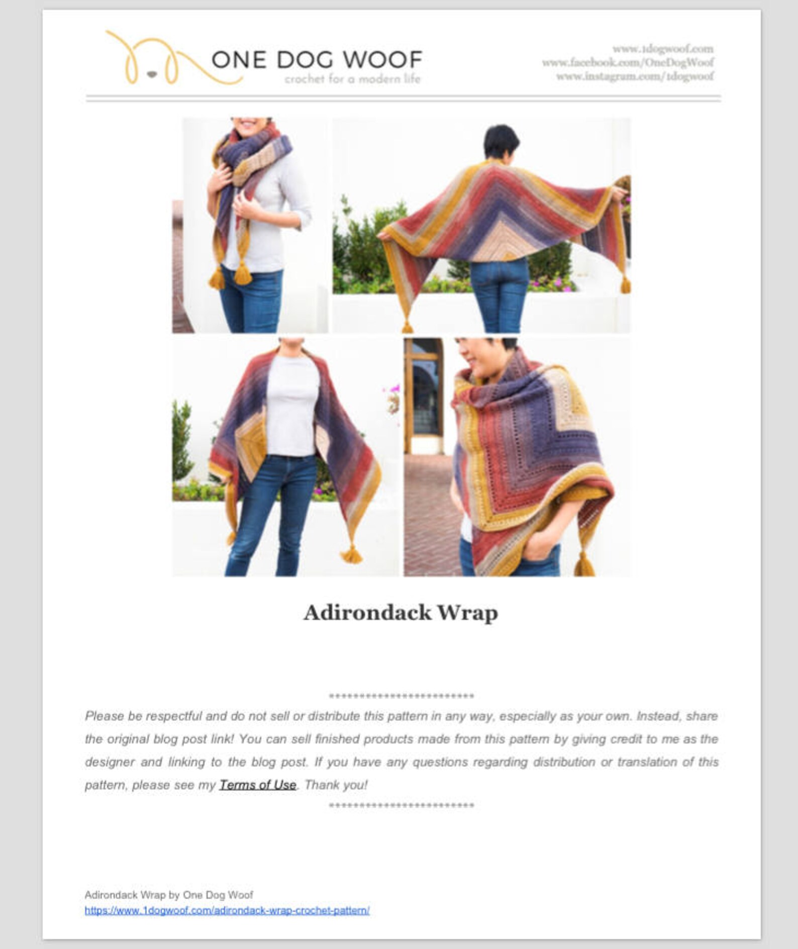 CROCHET PATTERN Adirondack Wrap Large Triangle Shawl Scarf Etsy