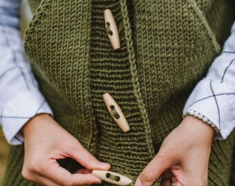 トップス RANCLIC loop yarn knit gilet COZY LOOP YARN CARDIGAN | EASY FINGER KNITTING | NO HOOK OR
