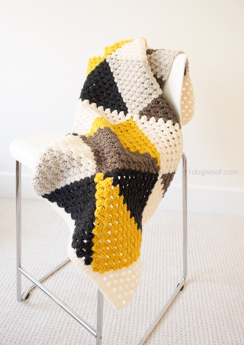 CROCHET PATTERN Love Triangles Granny Stripe Baby Afghan Etsy