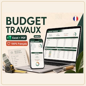 Budgeting for renovation work (Excel & Google Sheets), tracking quotes from tradespeople, home renovation, construction site management (in French)