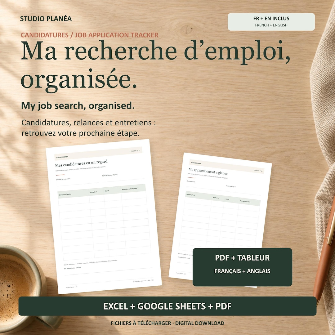 Job Application Tracking Excel Job Application Tracker Spreadsheet, Interview and Follow up Planner ...