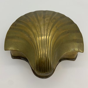 Vintage Brass Shell Jewelry Box