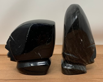 Vintage Rainbow Onyx Stone Bookends