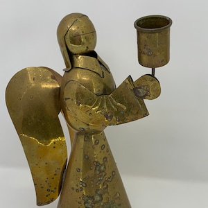 Vintage Brass Angel Candle Holder