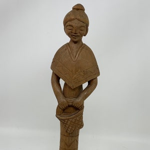 Vintage Ironwood Sculpture of a Woman