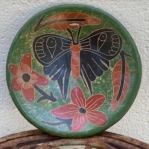 Vintage Hand Painted Clay Plate