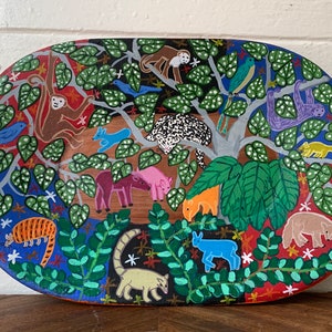 Vintage Hand Painted Wooden Tray