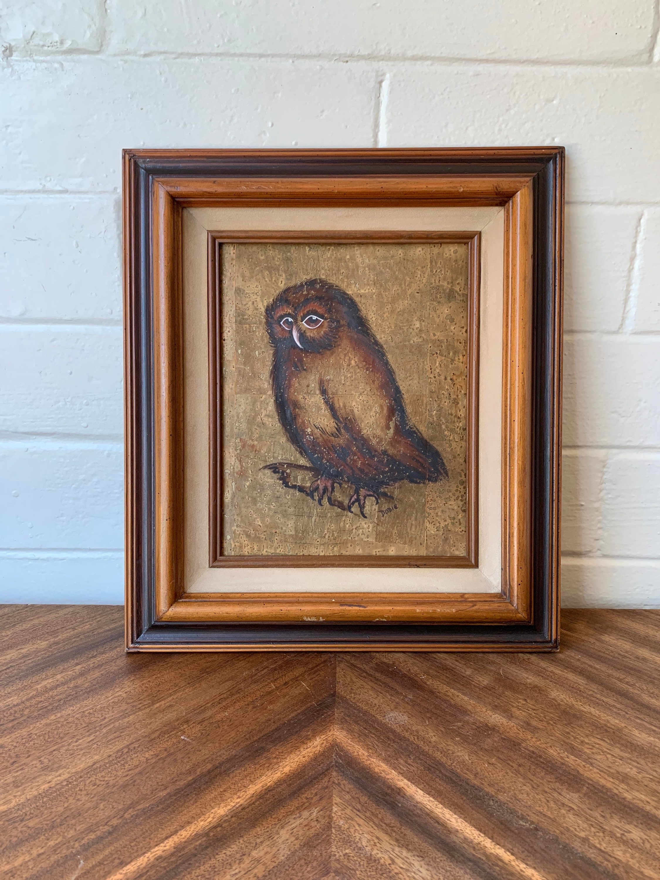 Vintage Owl Painting