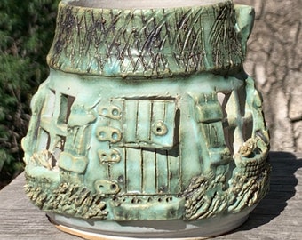 Vintage Handmade Ceramic Candle Holder