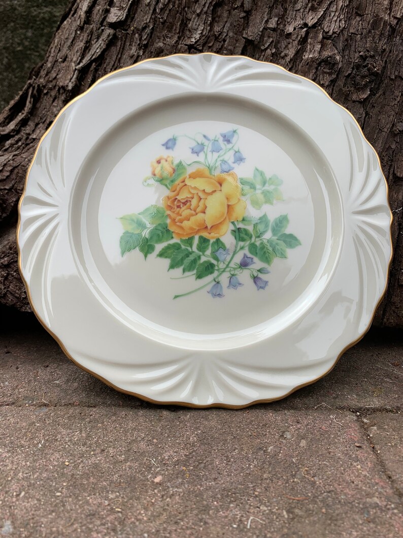 Vintage Lenox Decorative Plate Collection Yellow Rose