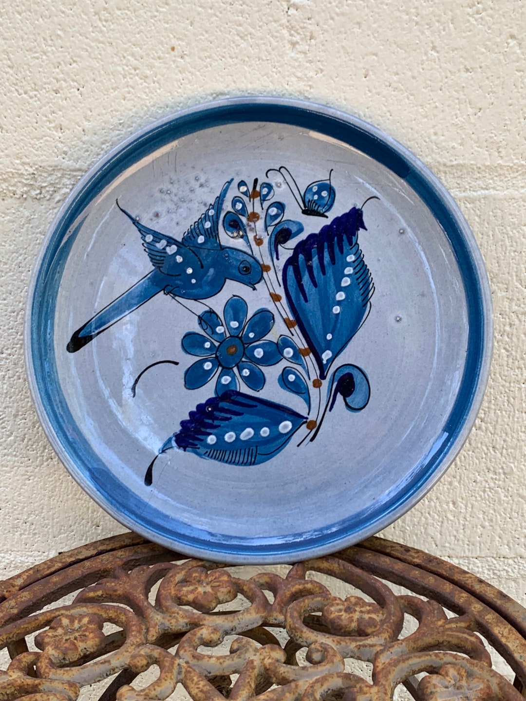 Vintage Hand Painted Ceramic Plate Etsy