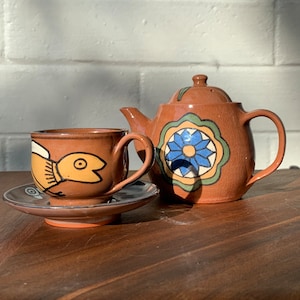 Vintage Handmade Ceramic Tea Set