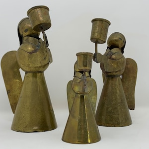 Vintage Brass Angel Candle Holders