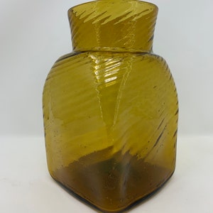Vintage Amber Glass Vase