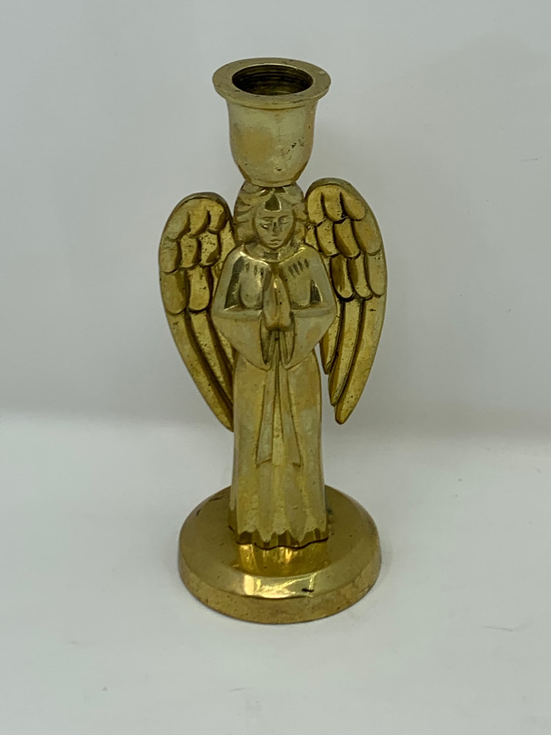 Vintage Brass Angel Candle Holder Etsy