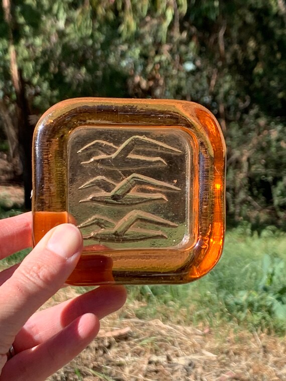 vintage glass ring dish Gem