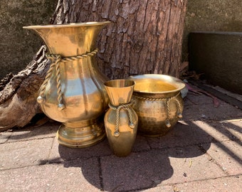 Vintage Solid Brass Vase Collection