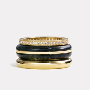 Moss Agate Ring With 925 Sterling Silver Band Gold Plated