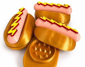 Hotdog Herb Grinder, Spice Crusher, Grinder Gift, Food Novelty