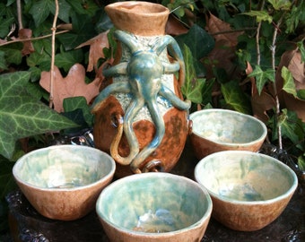 Earthtone Cephalopod Sake Set