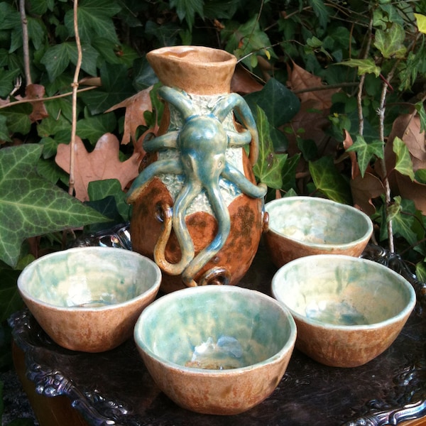 Earthtone Cephalopod Sake Set