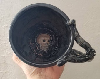 Spooky Bois Keramiktasse, Schädel Wohndekor, Gothic Küche, Witchy Kunst