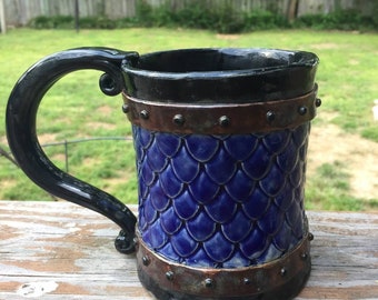 Blue Dragon Scale Stein Mug