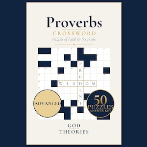 Spreuken Kruiswoordpuzzel - Printbaar (Gevorderd), 50 puzzels met antwoorden, Christelijke PDF, Direct te downloaden