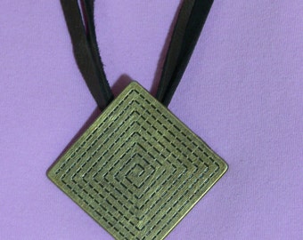 Leather Lanyard with Metal Pendant - FS-116