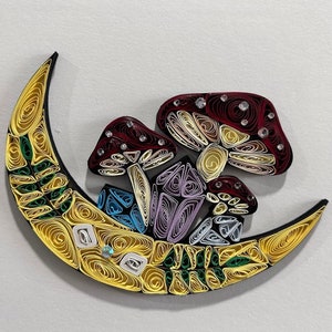 Quilling Moon, Mushroom, Crystal Art