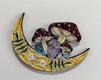 Quilling Moon, Mushroom, Crystal Art