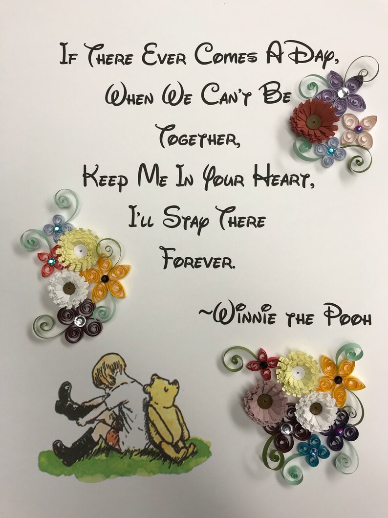 Quilling Framed Art Inspirational Quote Pooh Etsy