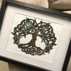 Celtic Tree Of Life quilled art Framed art 11x14 image 6