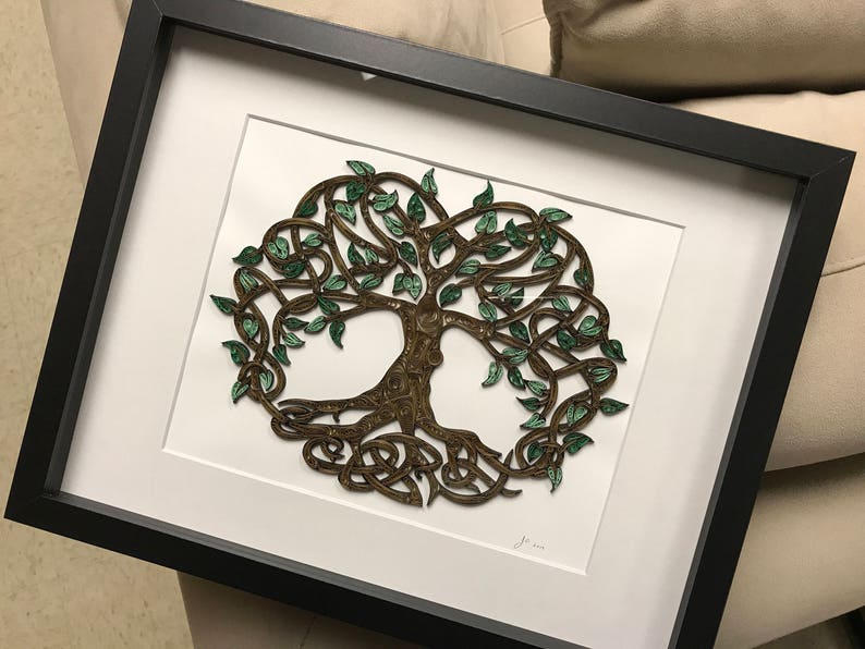 Celtic Tree Of Life quilled art Framed art 11x14 image 6