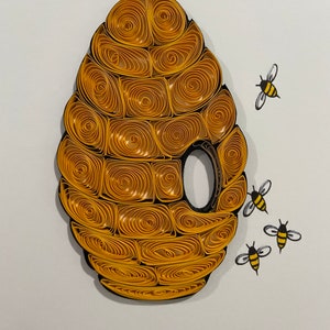 Quilled art, quilling, Bee Hive