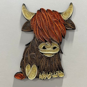 Quilling Highland Cow Art