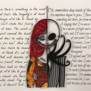 Jack and Sally, NBC, Halloween, Quilled Art