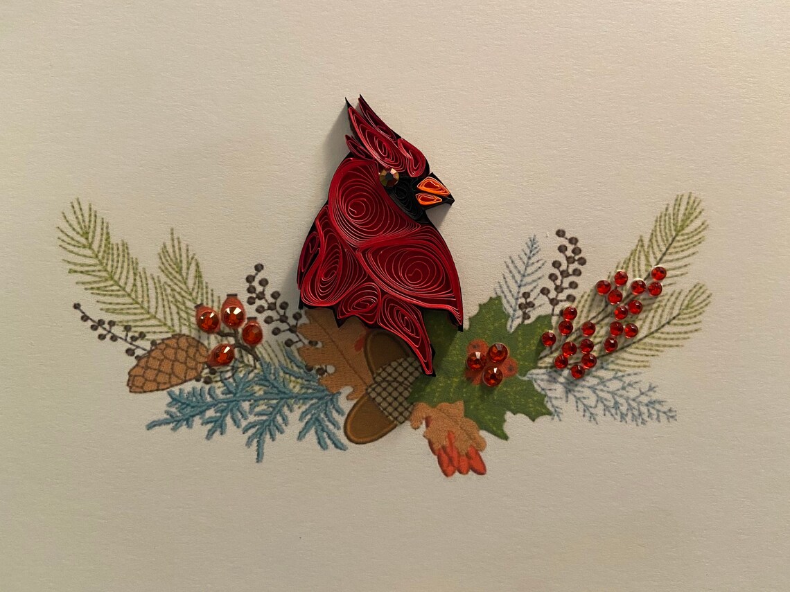 Quilled Art Quilling Cardinal Bird Etsy