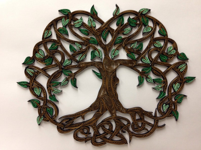 Celtic Tree Of Life quilled art Framed art 11x14 image 1