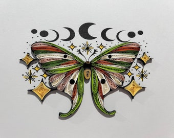 Mystical Butterfly, Moons, Quilled Art, Quilling
