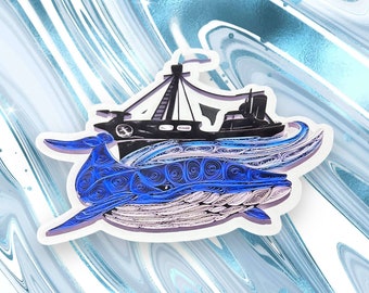 Vinyl Sticker, Whales Tale, JGA Art