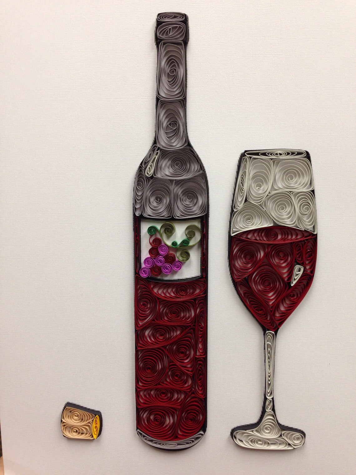 Quilling Wine Quilled Art Wine Bottle Framed 8x10 Etsy