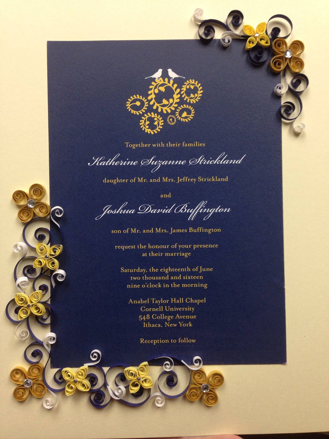 Paper quilling Wedding Invitation Keepsake Quilling Framed Etsy