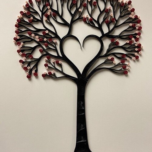 Quilled Flower Heart Quilling Framed Art 8x8 Love Etsy